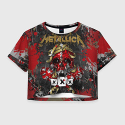 Женская футболка Crop-top 3D Metallica