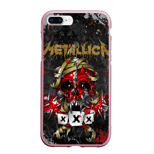 Чехол для iPhone 7Plus/8 Plus матовый Metallica, цвет розовый