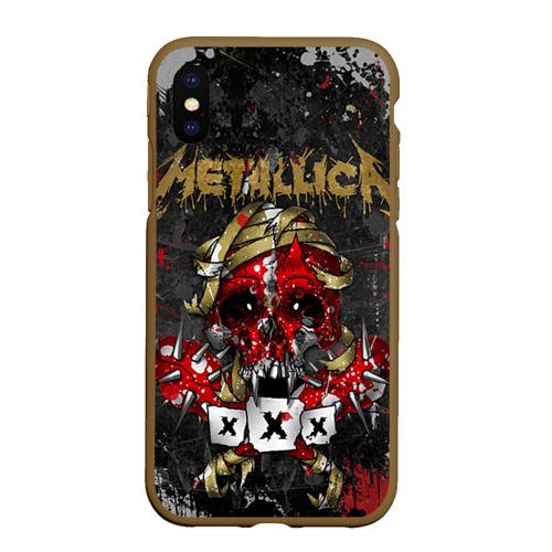 Чехол для iPhone XS Max матовый Metallica, цвет коричневый