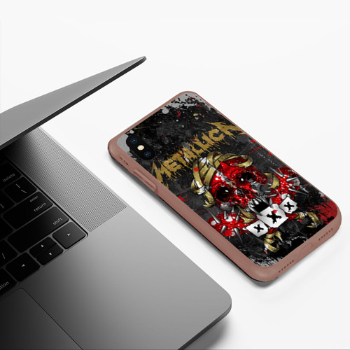 Чехол для iPhone XS Max матовый Metallica, цвет коричневый - фото 5