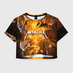 Женская футболка Crop-top 3D Metallica