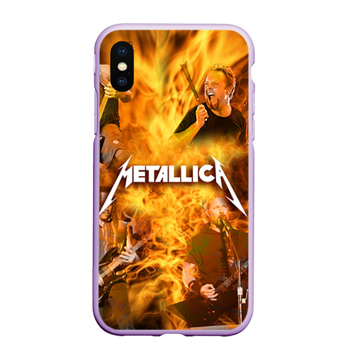 Чехол для iPhone XS Max матовый Metallica, цвет сиреневый