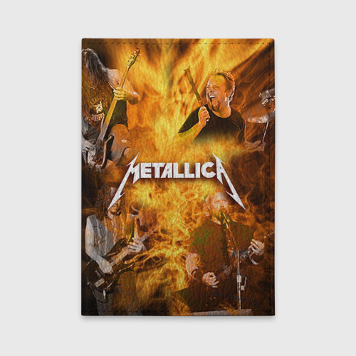 Обложка для автодокументов Metallica, цвет красный