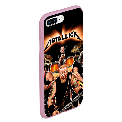 Чехол для iPhone 7Plus/8 Plus матовый Metallica, цвет розовый - фото 3