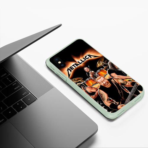 Чехол для iPhone XS Max матовый Metallica, цвет салатовый - фото 5