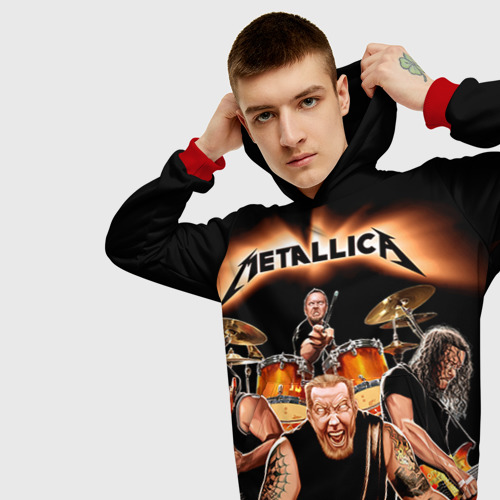 Мужская толстовка 3D Metallica, цвет красный - фото 5