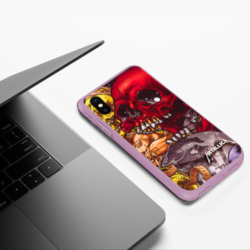 Чехол для iPhone XS Max матовый Metallica, цвет сиреневый - фото 5