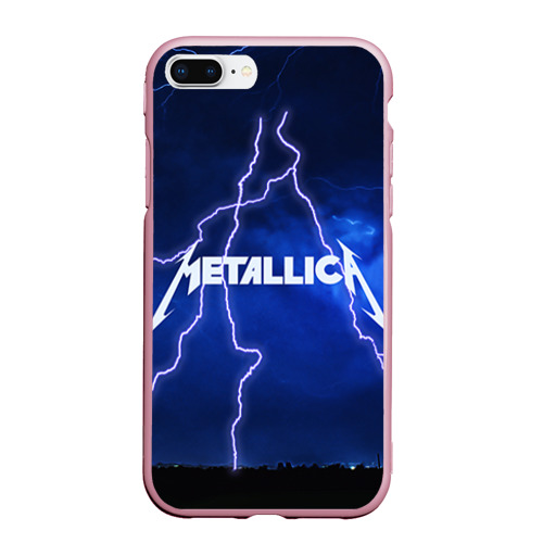 Чехол для iPhone 7Plus/8 Plus матовый Metallica, цвет розовый