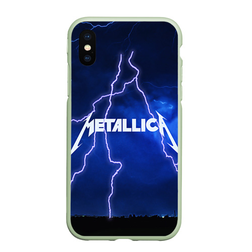 Чехол для iPhone XS Max матовый Metallica, цвет салатовый