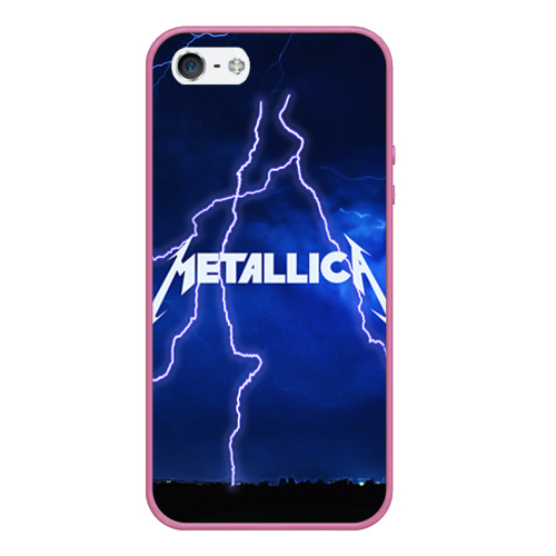 Чехол для iPhone 5/5S матовый Metallica, цвет малиновый