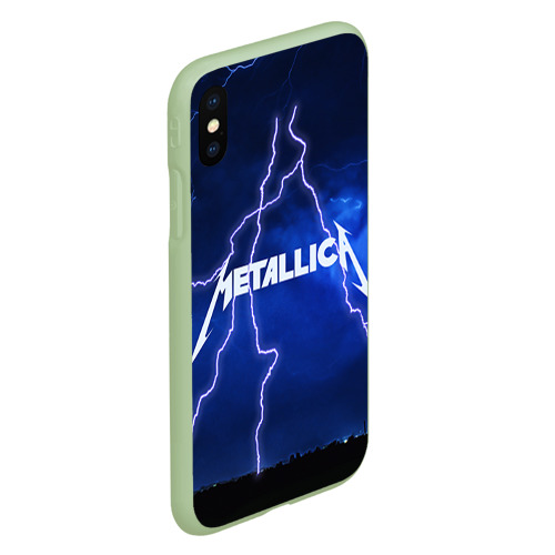 Чехол для iPhone XS Max матовый Metallica, цвет салатовый - фото 3