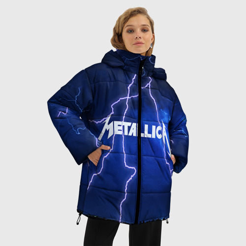 Женская зимняя куртка Oversize Metallica, цвет черный - фото 3