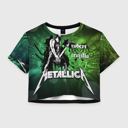 Женская футболка Crop-top 3D Metallica, цвет 3D печать