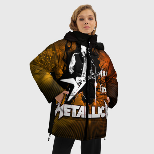 Женская зимняя куртка Oversize Metallica, цвет красный - фото 3