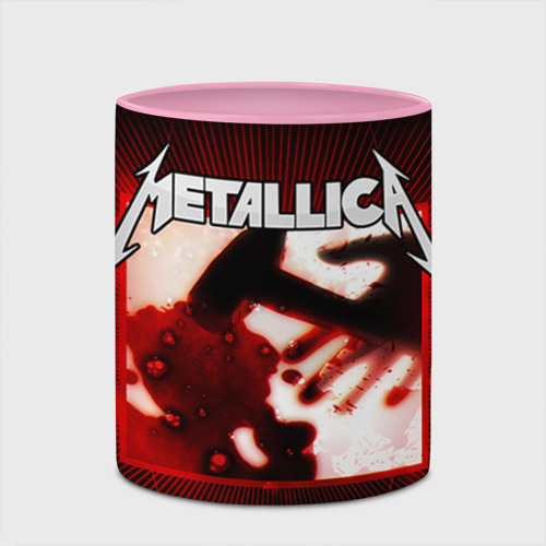 Кружка с полной запечаткой Metallica, цвет белый + розовый - фото 4