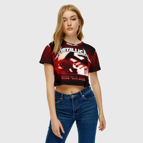 Женская футболка Crop-top 3D Metallica - фото 3