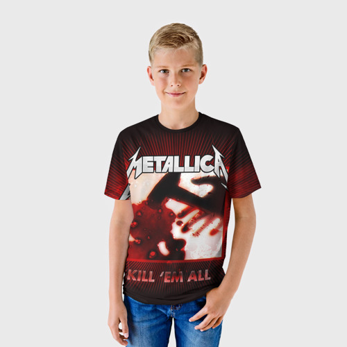 Детская футболка 3D Metallica, цвет 3D печать - фото 3