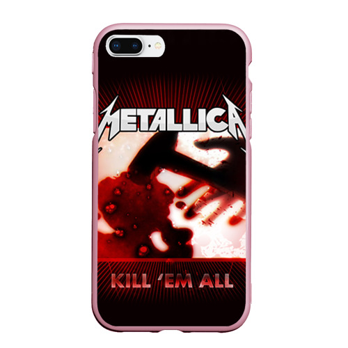 Чехол для iPhone 7Plus/8 Plus матовый Metallica, цвет розовый