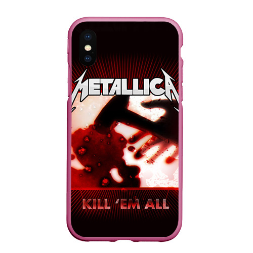 Чехол для iPhone XS Max матовый Metallica, цвет малиновый