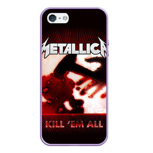 Чехол для iPhone 5/5S матовый Metallica, цвет светло-сиреневый