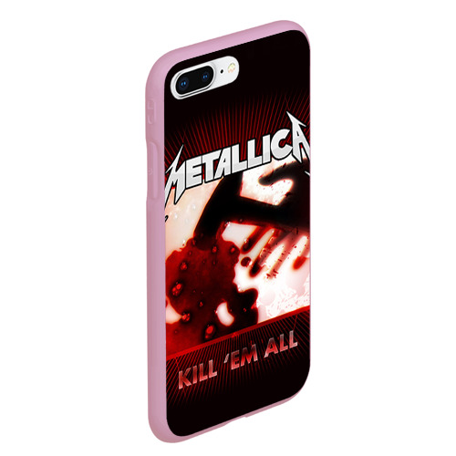 Чехол для iPhone 7Plus/8 Plus матовый Metallica, цвет розовый - фото 3