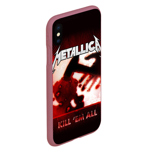 Чехол для iPhone XS Max матовый Metallica, цвет малиновый - фото 3