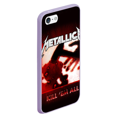 Чехол для iPhone 5/5S матовый Metallica, цвет светло-сиреневый - фото 3