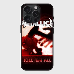 Чехол силиконовый для Apple iPhone 15 Pro матовый Metallica