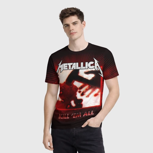 Мужская футболка 3D с принтом Metallica, фото на моделе #1