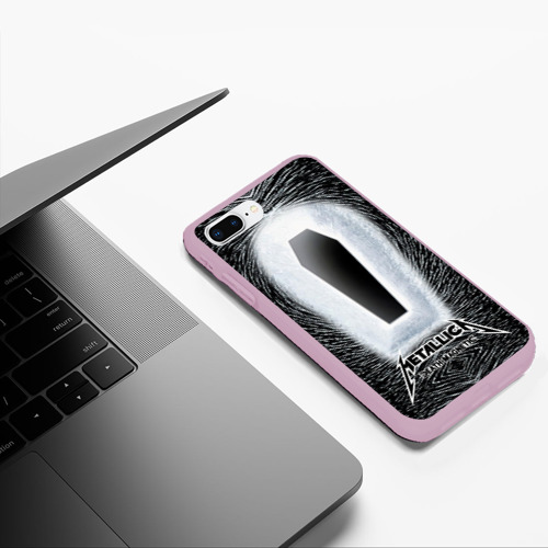 Чехол для iPhone 7Plus/8 Plus матовый Metallica, цвет розовый - фото 5
