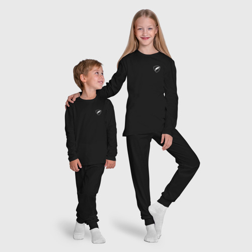 Детская пижама с лонгсливом хлопок Шеврон одон, цвет черный - фото 9