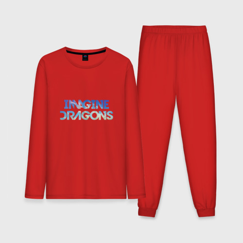 Мужская пижама с лонгсливом хлопок Imagine dragons sky, цвет красный