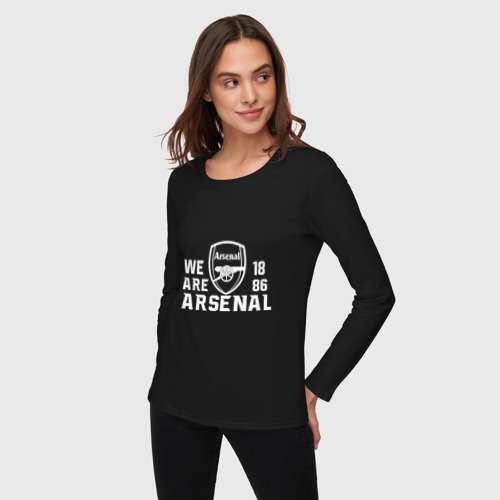 Женский лонгслив хлопок We are Arsenal, цвет черный - фото 3