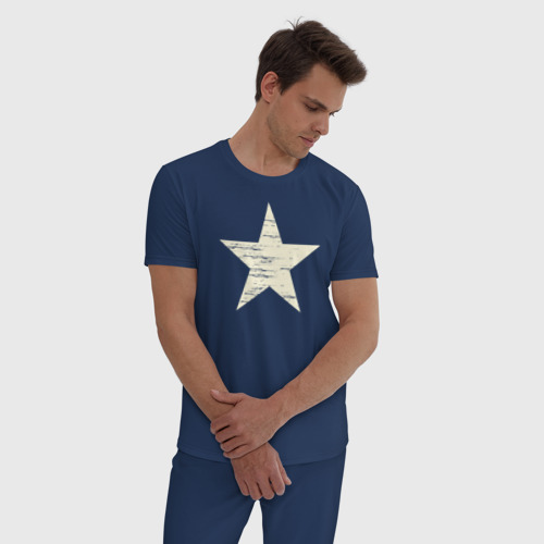 Мужская пижама хлопок The Star, цвет темно-синий - фото 3