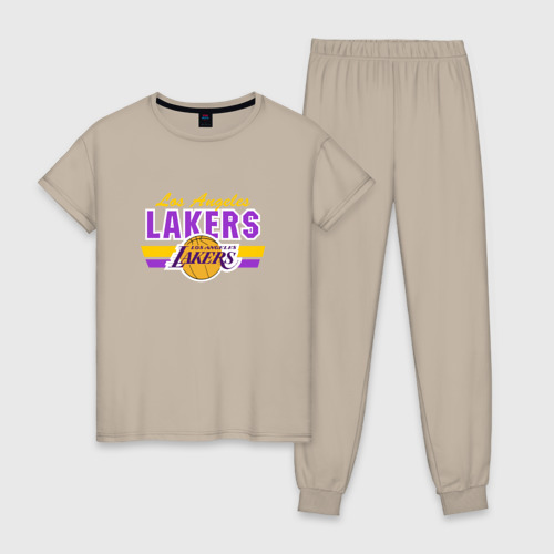 Женская пижама хлопок Los Angeles Lakers, цвет миндальный