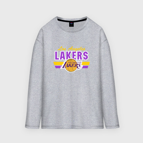 Женский лонгслив oversize хлопок Los Angeles Lakers, цвет меланж