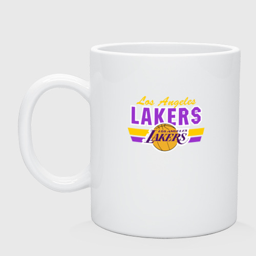 Кружка керамическая с принтом Los Angeles Lakers, вид спереди #2