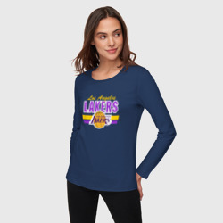 Женский лонгслив хлопок Los Angeles Lakers - фото 2