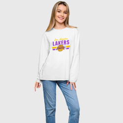 Женский лонгслив oversize хлопок Los Angeles Lakers - фото 2