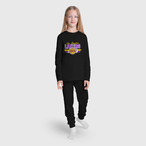 Детская пижама с лонгсливом хлопок с принтом Los Angeles Lakers, вид сбоку #3