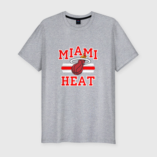 Мужская футболка хлопок Slim Miami Heat, цвет меланж