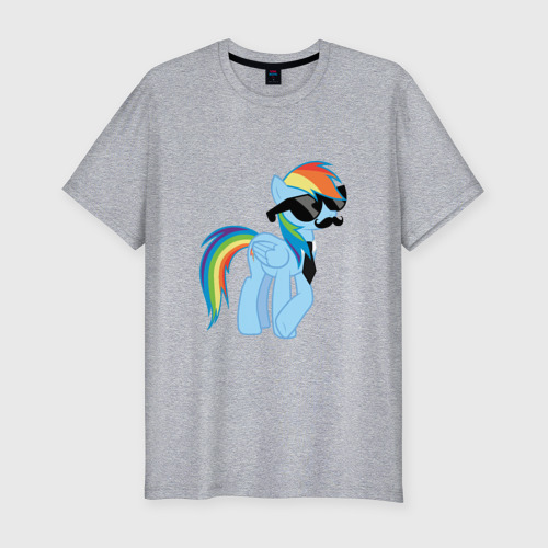 Мужская футболка хлопок Slim Rainbow Dash, цвет меланж