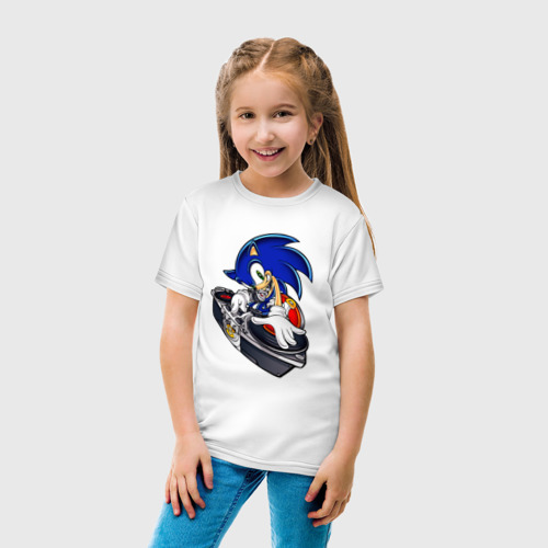 Детская футболка хлопок Sonic, цвет белый - фото 5
