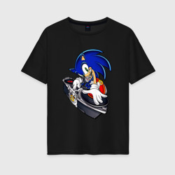 Женская футболка хлопок Oversize Sonic