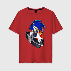 Женская футболка хлопок Oversize Sonic