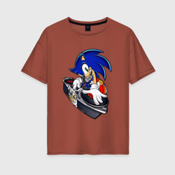 Женская футболка хлопок Oversize Sonic