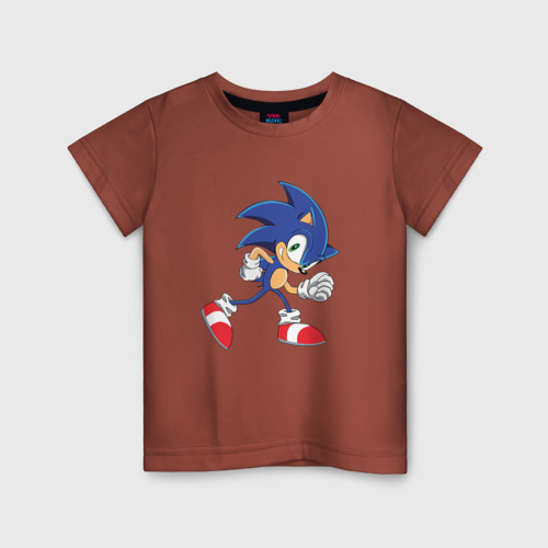 Детская футболка хлопок Sonic the Hedgehog, цвет кирпичный