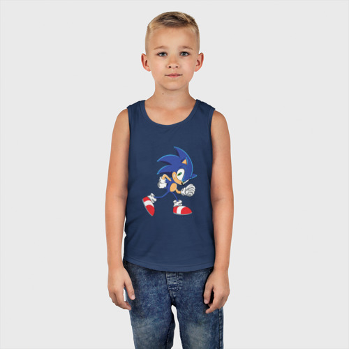 Детская майка хлопок Sonic the Hedgehog, цвет темно-синий - фото 5