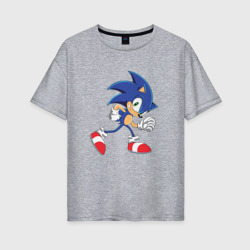 Женская футболка хлопок Oversize Sonic the Hedgehog