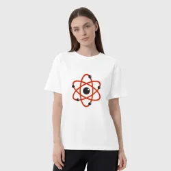 Женская футболка хлопок Oversize Atom - фото 2